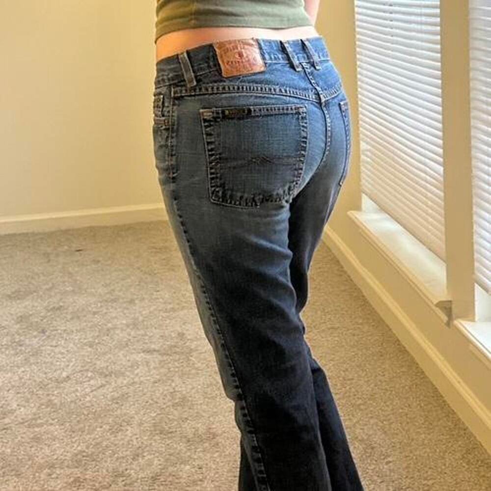 vintage lucky brand low rise straight leg medium wash jeans